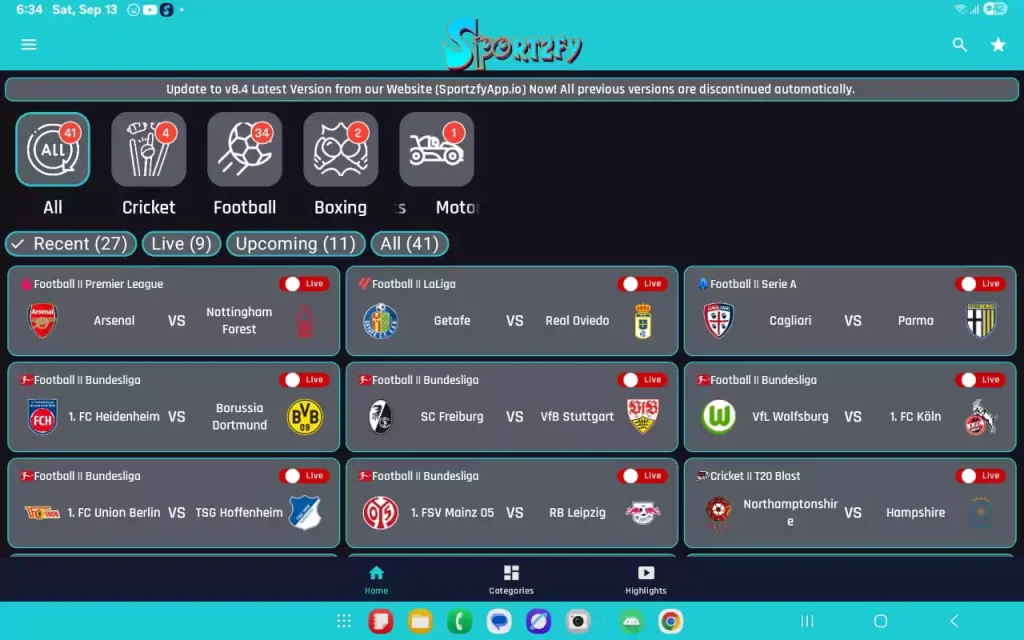Sportzfy TV for PC