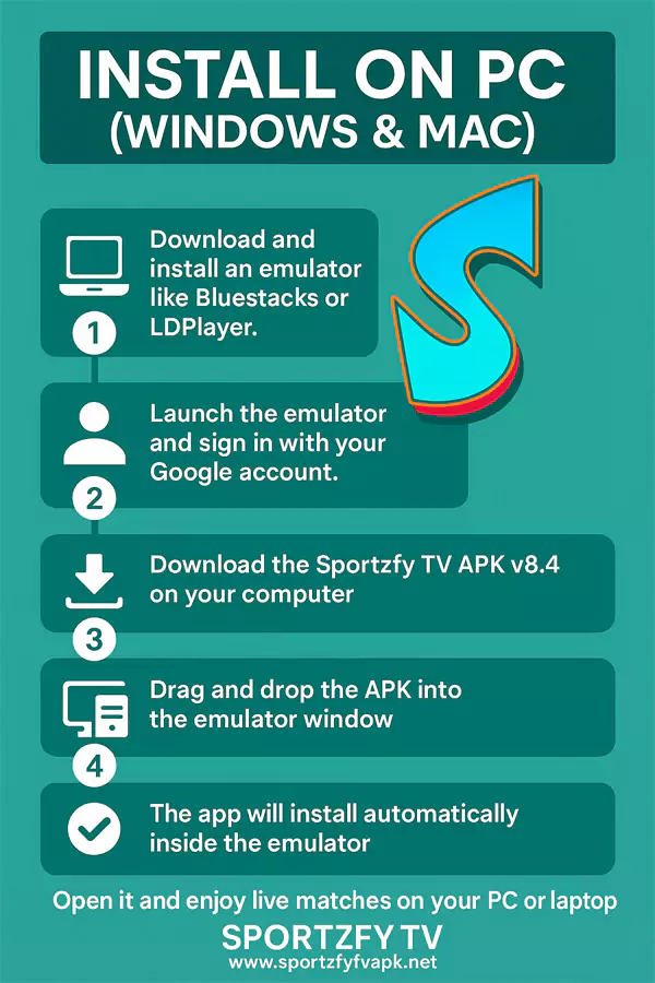 sportzfy tv pc